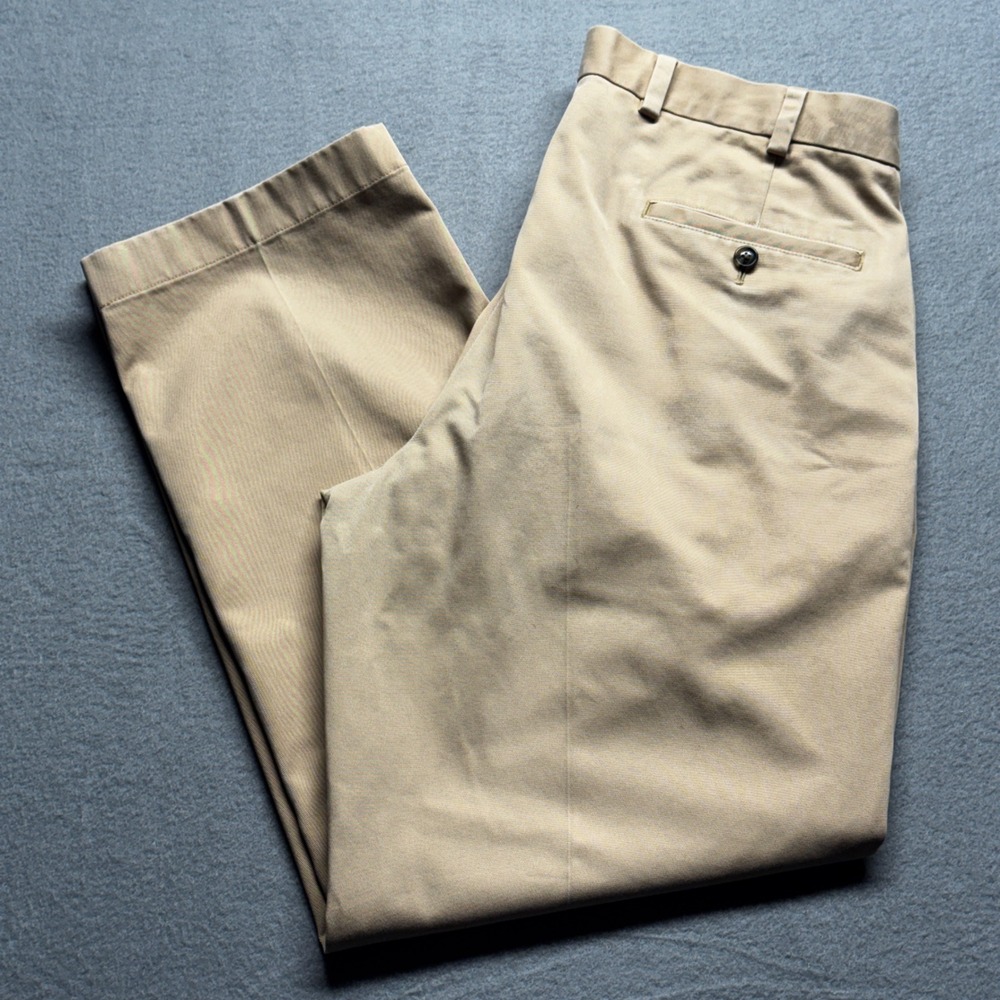Brooks Brothers Advantage Chino Hudson Pants Mens 35x30 Khaki Tan Cotton
